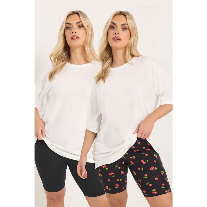 Yours 2Pack Zwarte En Kersenkleur Fietsbroeken Size 42