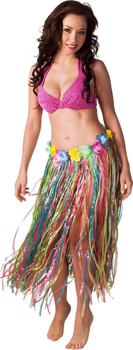 Boland - Rokje Hawaï lang multikleur - Volwassenen - - Hawaii - Themafeest - Strandfeest - Carnaval