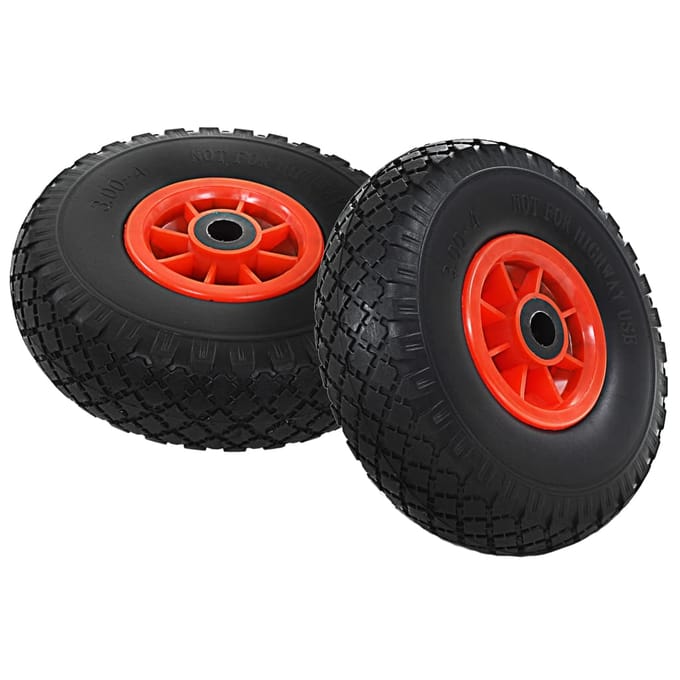 vidaXL - Steekwagenwielen - 3,00-4 - (260x85) - massief - PU - 2 - st