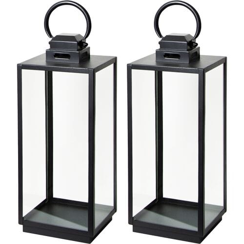 KS Verlichting Set van 2 Michigan Windlicht Zwart Small
