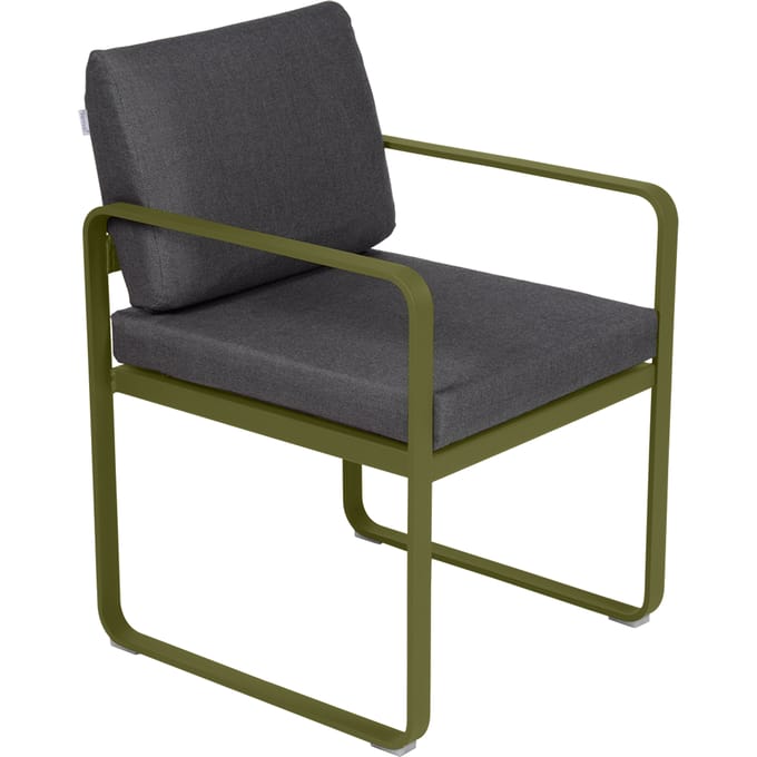 Fermob BELLEVIE fauteuil voor de eethoek - D3 Pesto - A3 grafietgrijs