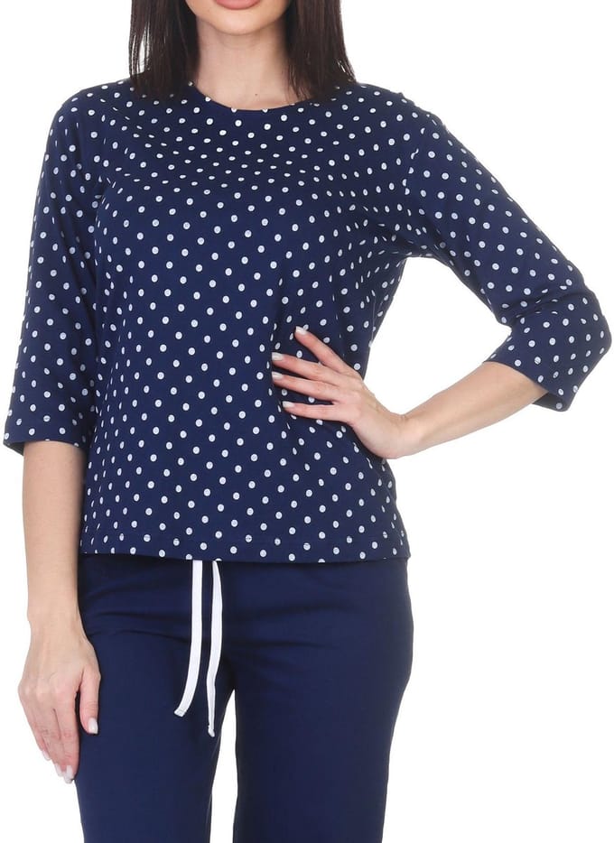 Damespyjamashirt met lange mouwen mix & match