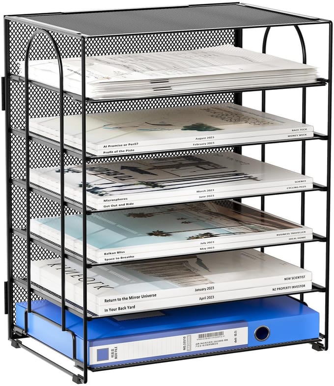 Dailygoods- Archiefrek 6 Laags - Documenthouder A4 - Bureaublad Organizer - Metalen Constructie - Duurzaam - Stijlvol Ontwerp