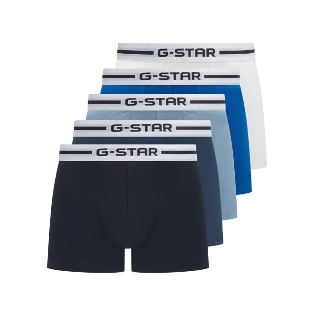 G-Star Heren Boxershorts Trunks HEMLOCK 5-Pack Multipack Zwart/Blauw/Wit - Maat L