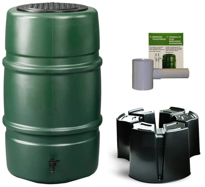Harcostar - Regentonset Harcostar 227 liter - Groen + Voet + Vulautomaat