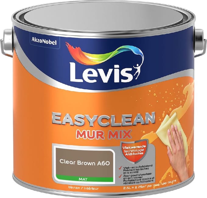 Levis - Easyclean Mur Mat Mix - Clear Brown A60 - Mengverf - 2,5 L