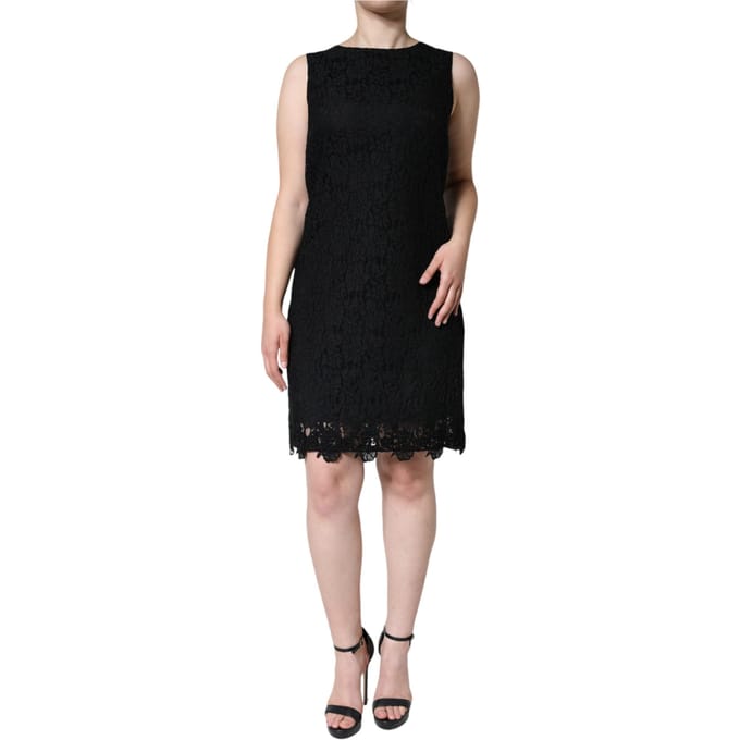 Kanten Sheath Jurk Mouwloos Boothals