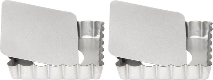 Patisse Taartvorm - 3x stuks - mini - vierkant - 10 cm - quiche bakvorm