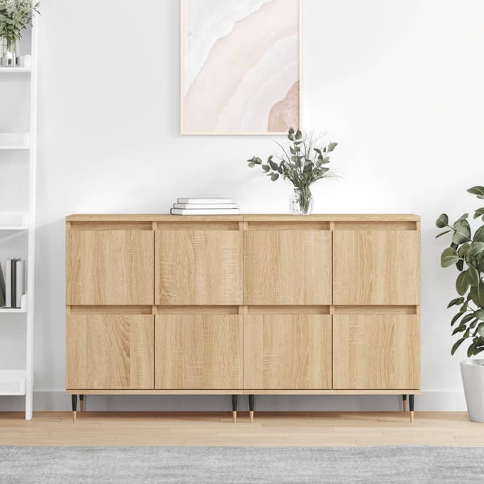 vidaXL - Dressoirs - 2 - st - bewerkt - hout - sonoma - eikenkleurig