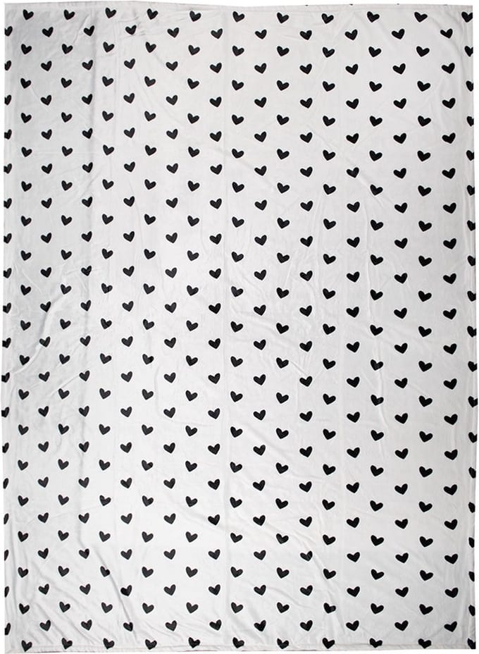 Clayre & Eef Plaid 130x170 cm Wit Zwart Polyester