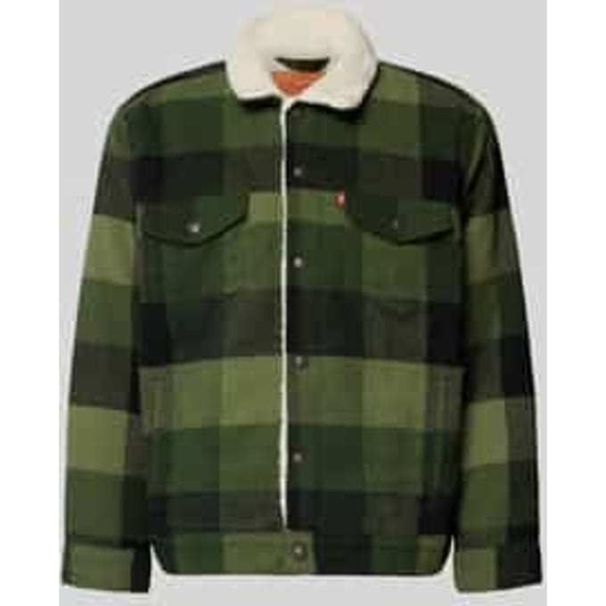 Levi's Relaxed Fit Plaid Sherpa Trucker Jacket Maat: S | Spijkerjassen Outlet | Heren | Zwart