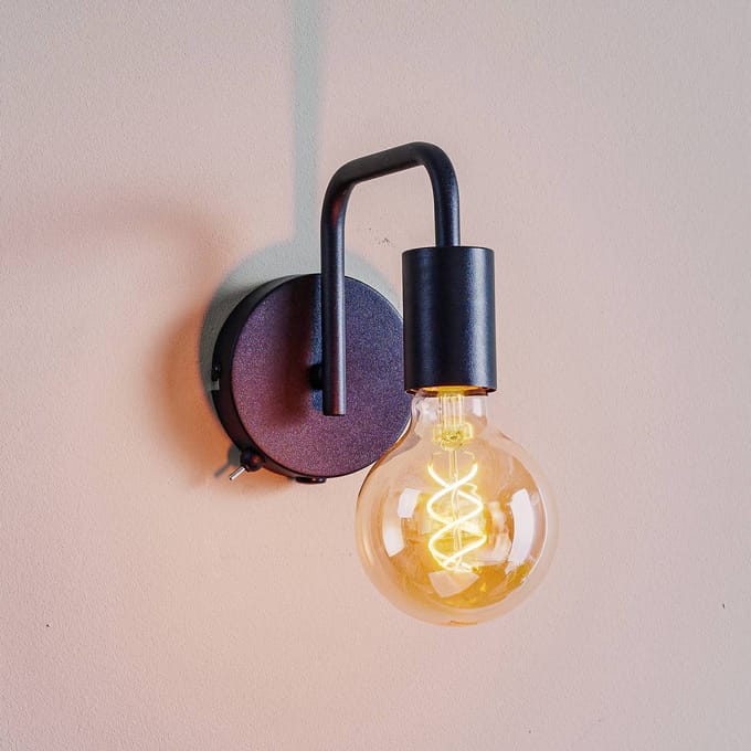 Trio Lighting Wandlamp Diallo zonder kap zwart mat