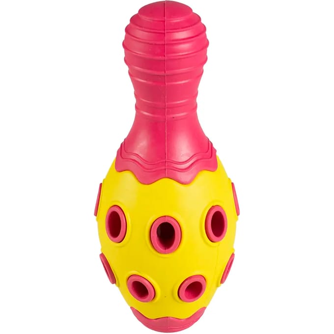 Rubberen bowling pin hondenvoer dispenser Duvoplus