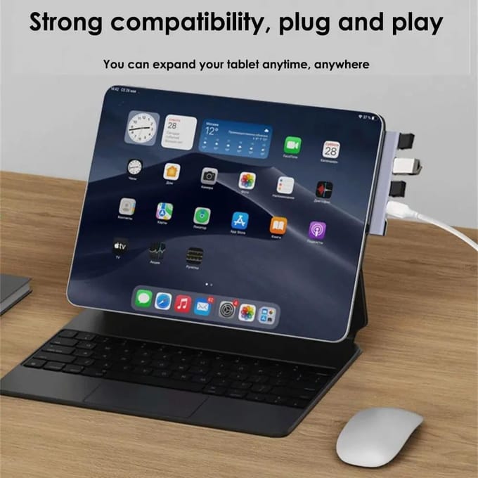 4 In 1 USB C Hub Type C 4 Poort Multi USB Splitter OTG Adapter PD 60W USB 3.0 Type C Docking Station voor Laptop PC white