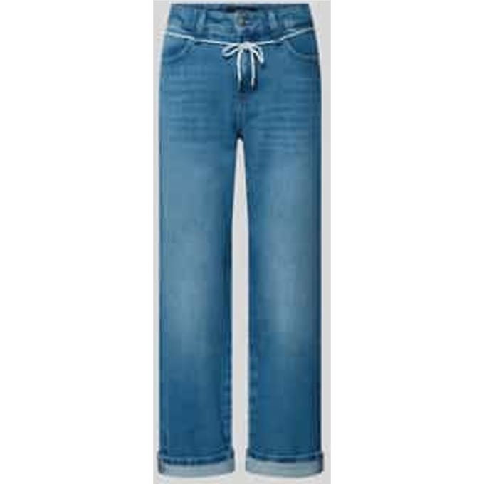 Straight fit Jeans met gefixeerde zooms
