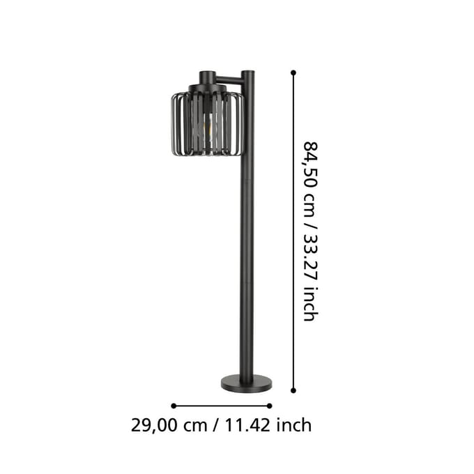 EGLO Selinus Staande lamp buiten - E27 - Staal|Glas - Zwart