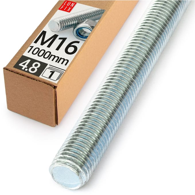 LUN FIX - Draadstang M16 gegalvaniseerd 1000 mm - staal 4.8 - 1 stuk