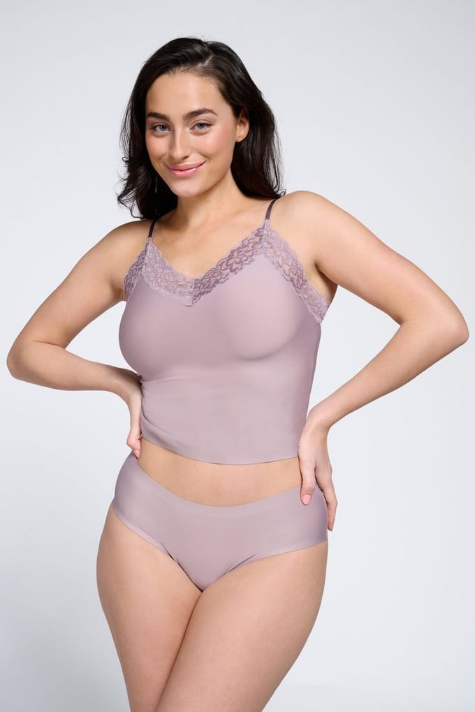 Ten Cate Secrets hipster met kant soft taupe voor Dames | Maat S