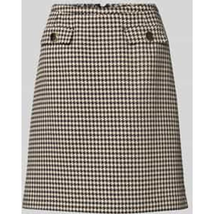 Knielange rok met viscose en paspelzakken