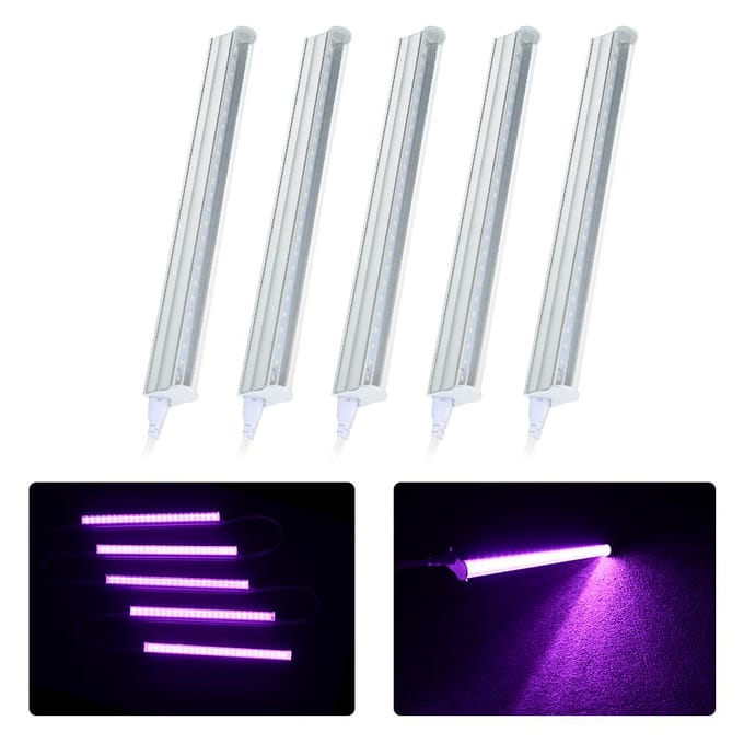 5-pack LED-groeilichtstrips 5W T5-buis LED voor planten Hoog rendement Geïntegreerd armatuur Uitschuifbaar 24 wit