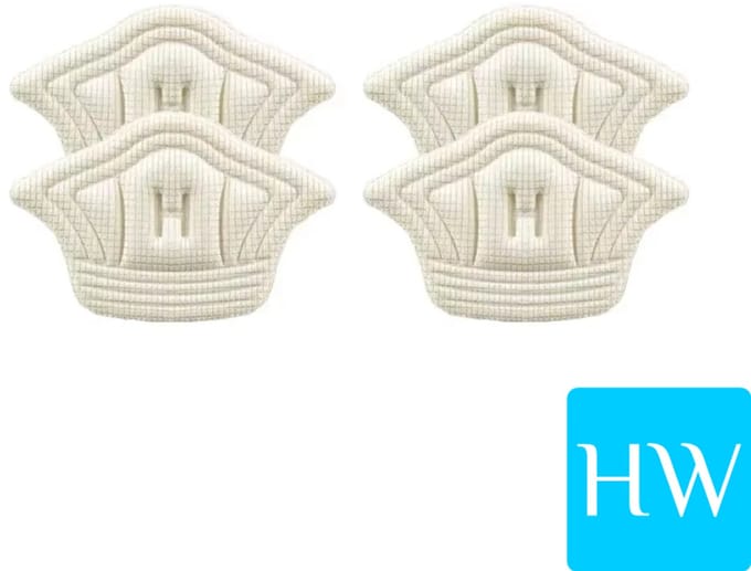 Hielkussen voor achter in de schoenen - Groot & dik - wit/creme (2 paar/4 stuks)