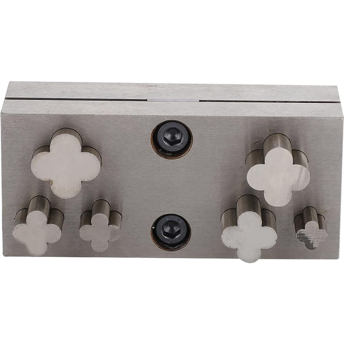 Jeu de Disques de Poinçonnage Découpe de Trous Plaque d'Acier Trèfle à Quatre Feuilles Découpe Poinçonnage Outils de Bijouterie gray