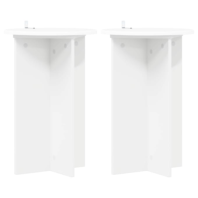 vidaXL - Plantenstand - 2 - st - Wit - Ø40 - x - 60 - cm - Bewerkt - hout