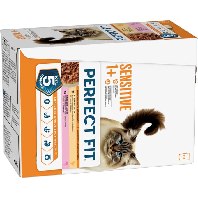 Perfect Fit Sensitive 1+ - Dubbelpak: Kip & Zalm (24 x 85 g)