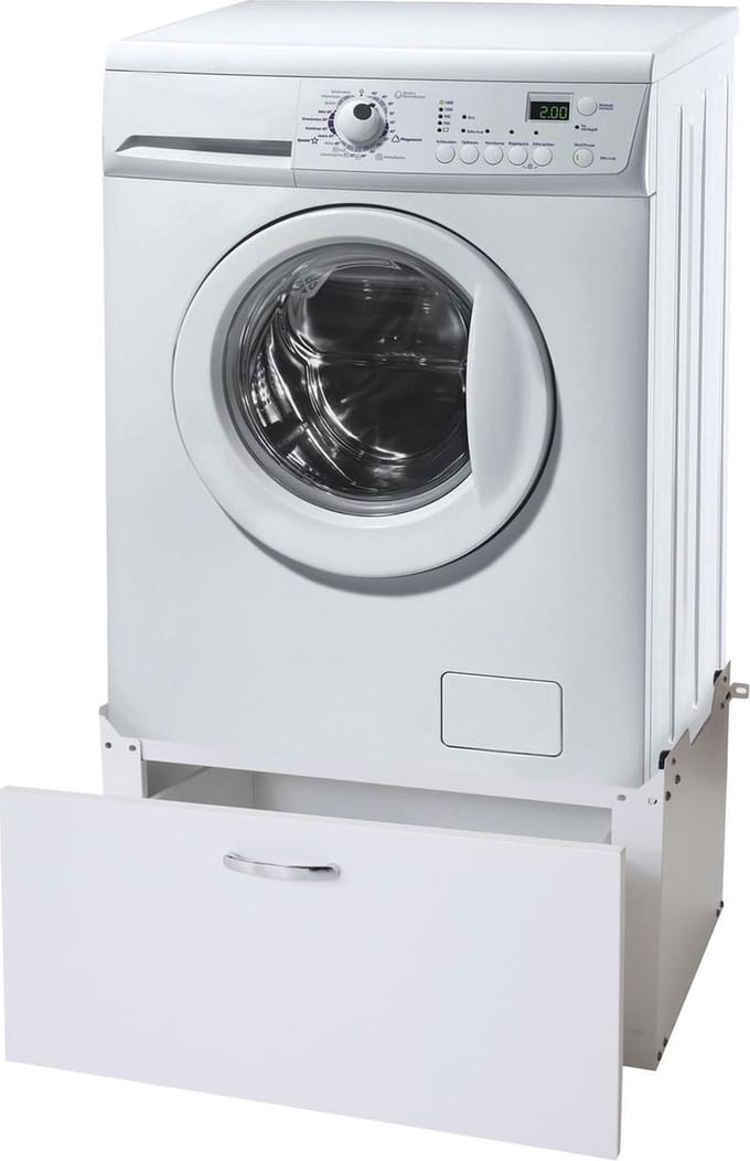 Wasmachine sokkel - verhoger - 33 cm met lade - wit