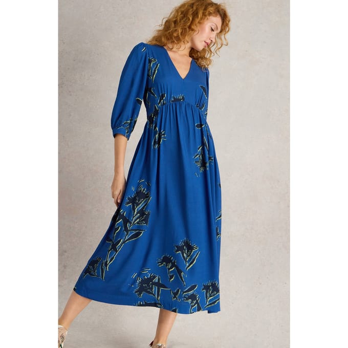 White Stuff Lucy Midi Dress Blue Print Taglia: 12 REGULAR | Abiti Midi Outlet | Donna | Blu