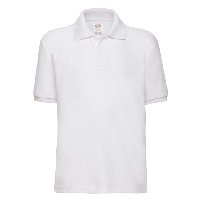 Fruit of the Loom Kinder/Kinder 65/35 Poloshirt (Wit)