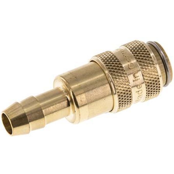 Messing DN 5 Luchtkoppeling Snelkoppeling 8 mm Slangpilaar Double Shut-Off