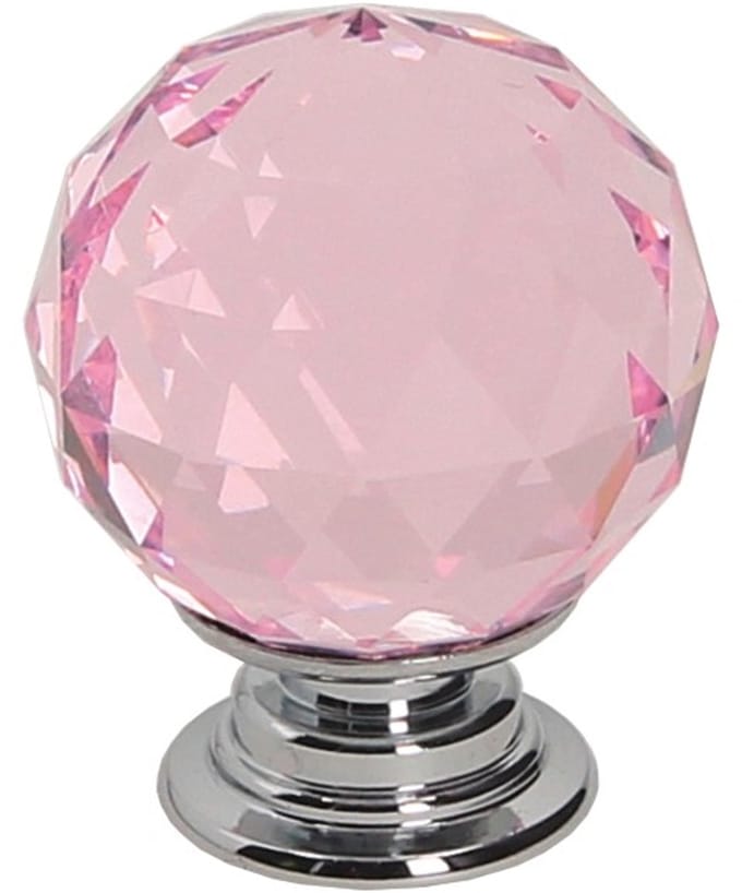 Gamet - Meubelknop - Roze - Chroom Poets - Ø 30mm