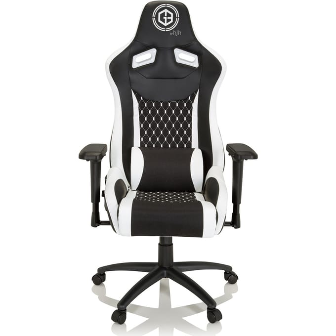 Game bureaustoel GAMEBREAKER SX 04 stof / kunstleder zwart / wit hjh OFFICE