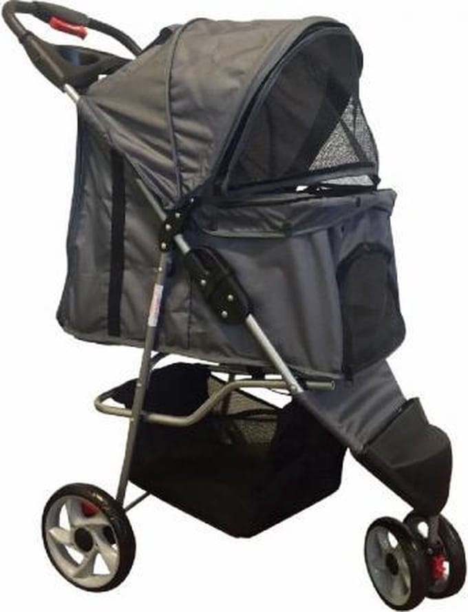 Hondenbuggy - Antraciet Grijs - 3 Wielen