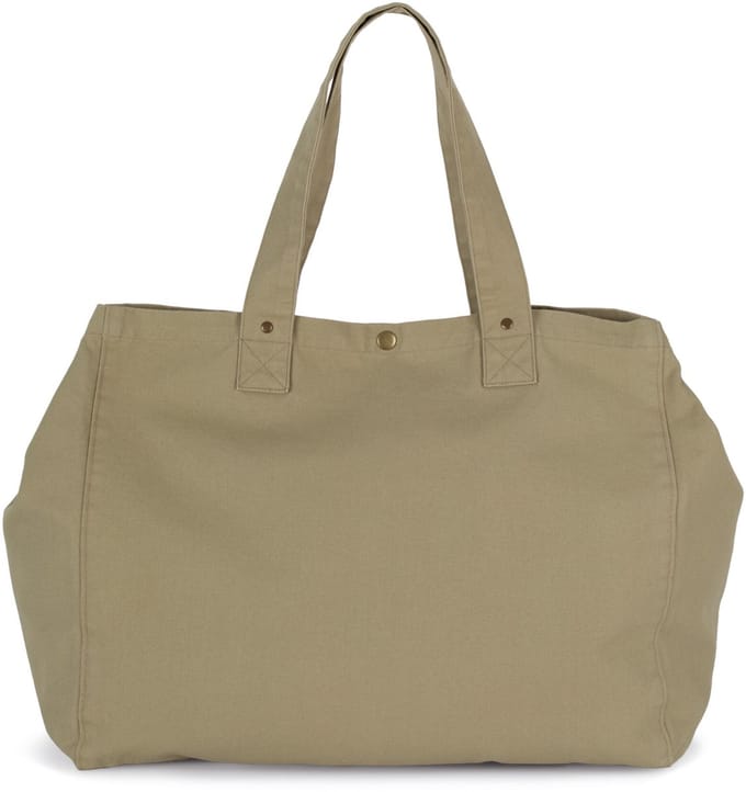 Kimood Shopper van verwassen katoen KI3208 - Washed Olive Gray - One size