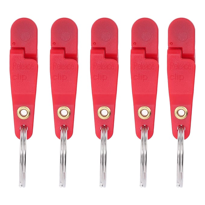 10 stuks Zware Spanning Snap Release Clip Vissen Trolling Gevoerde Release Clip met Sleutelhanger voor Planer Board Kite Rood rood