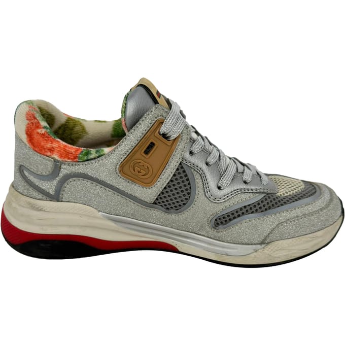 Gucci Ultrapace Lage Sneakers in Zilveren Glitters