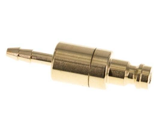 Messing DN 5 Luchtkoppeling Insteeknippel 4 mm Slangpilaar Double Shut-Off