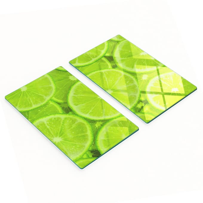 Multifunctionele decoratieve glazen borden met limoenprint 2x30x52 cm