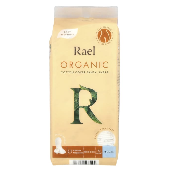 Rael, protège-slips en coton bio, ultra-fins, 70 unités beige