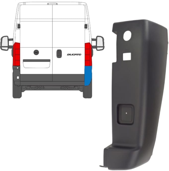 Achterbumper hoek voor Peugeot Boxer 2006-2018 / Rechts
