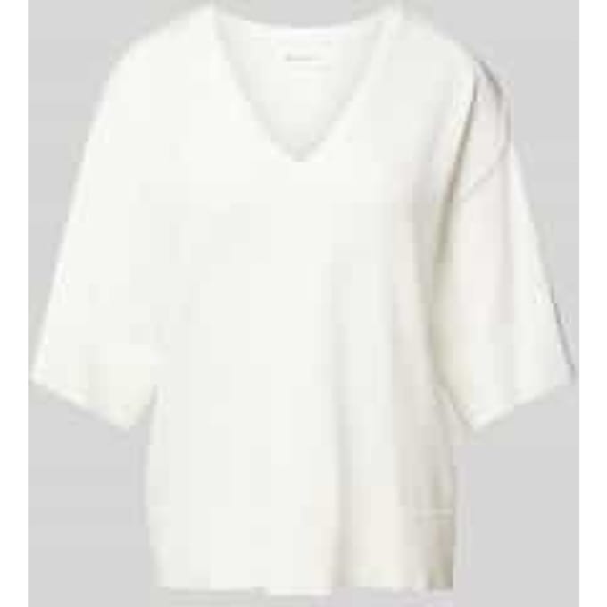 Oversized T-shirt van viscose met V-hals, model 'Eslina'