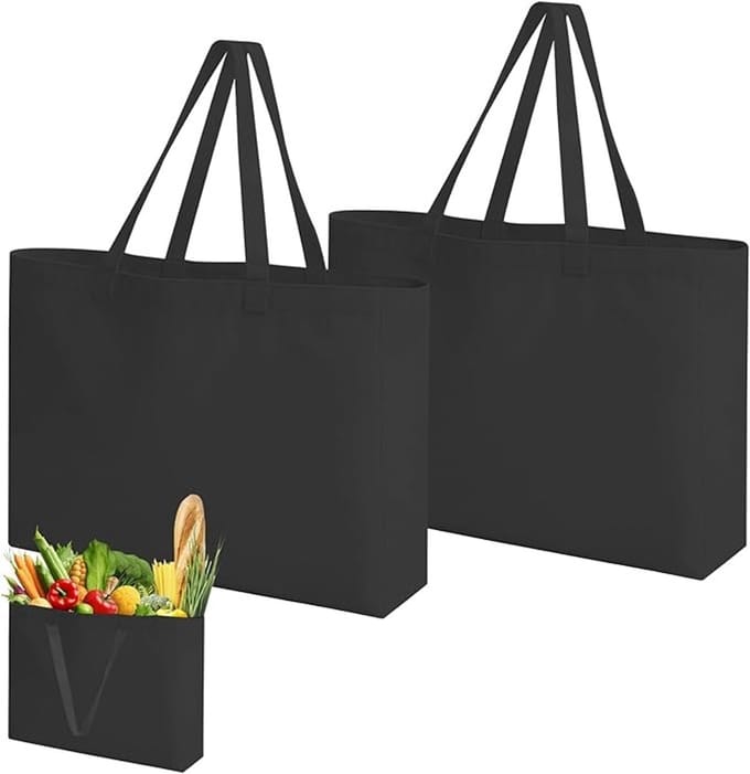 Herbruikbare katoenen boodschappentas - 2 stuks - 45x35x8 cm