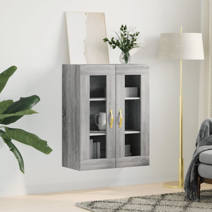 vidaXL - Wandkast - 69,5x34x90 - cm - grijs - sonoma - eikenkleurig