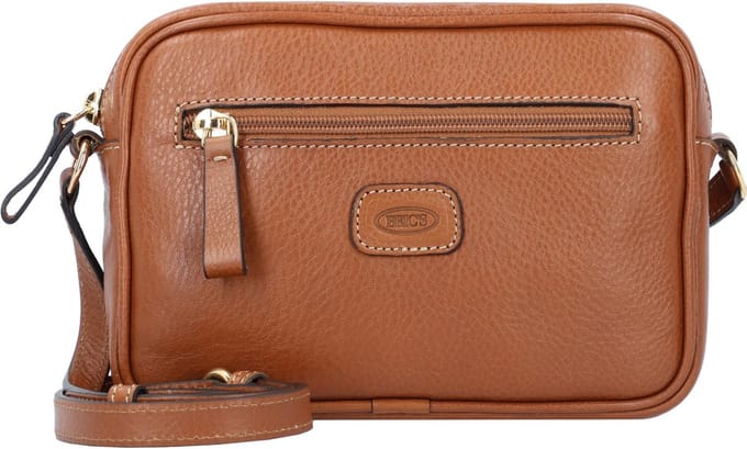 BRIC'S Leren Schoudertas Life Pelle Bag Leather Bruine