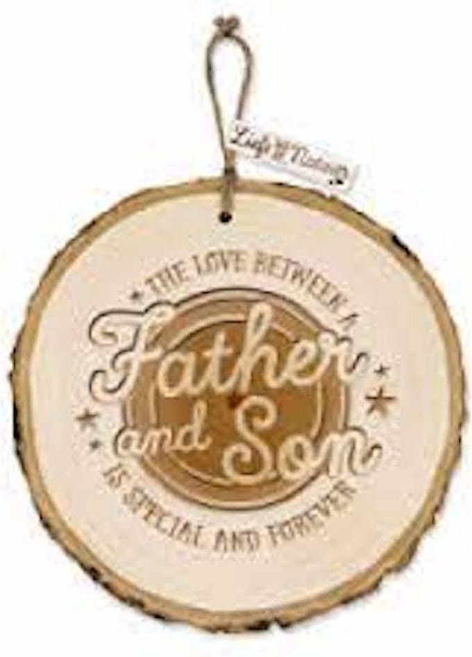 Boomschijf - Woondecoratie - Wandbord - Father&Son - Vaderdag