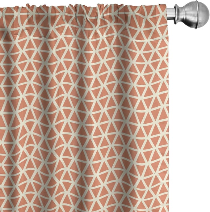 ABAKUHAUS oranje gordijnen – Groovy Triangles – 2x75x225 cm