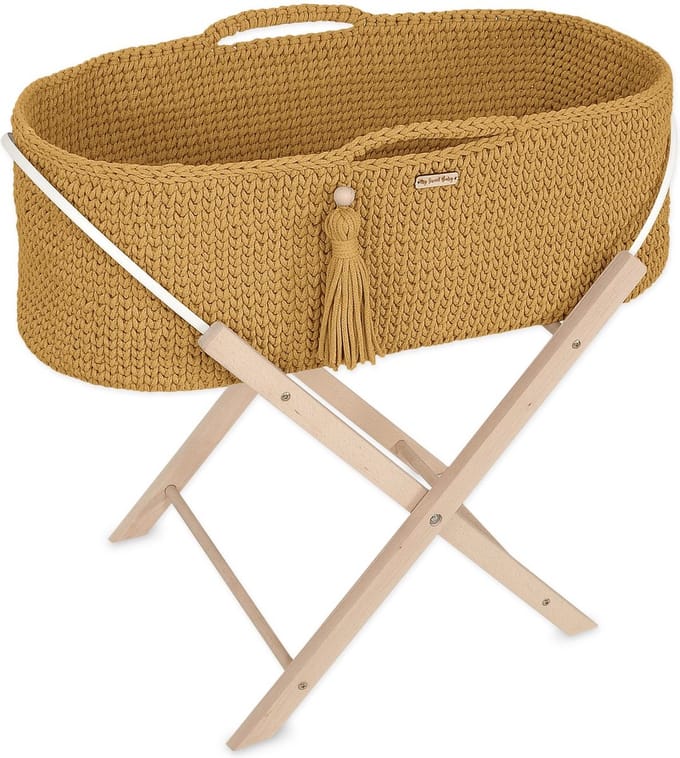 Mozesmand BOHO Handgemaakt met standaard - honinggeel