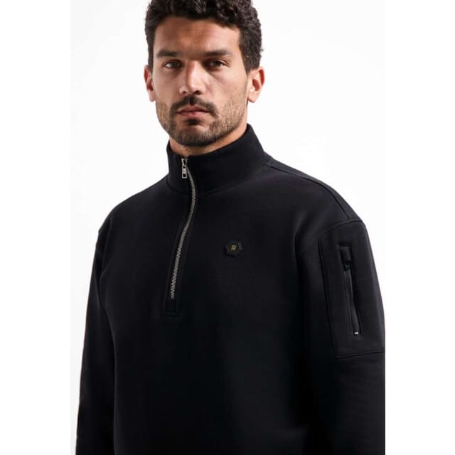 No Excess Sweater Half Zip Brushed Black Größe: XXL | Pullover Outlet | Herren | Schwarz